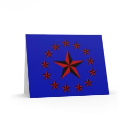 Red Nautical Stars Greeting Cards