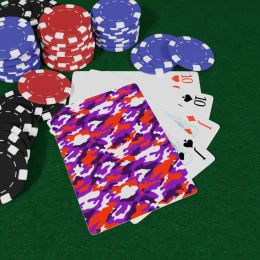 Orange and Purple Camouflage Playing Cards