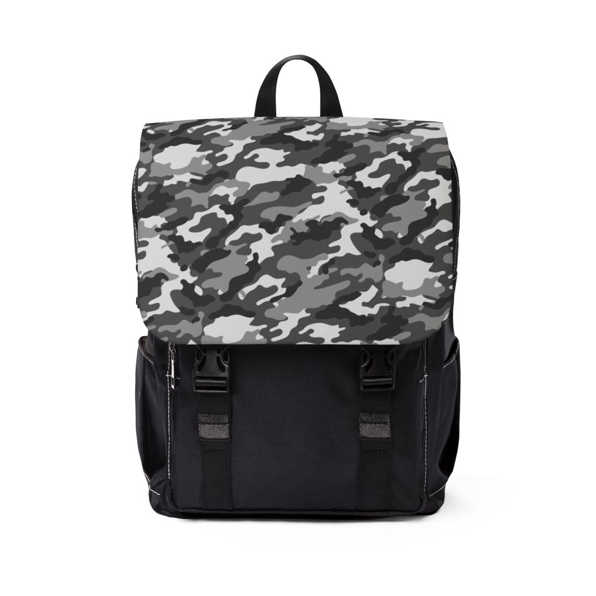 Gray Camo Casual Shoulder Backpack