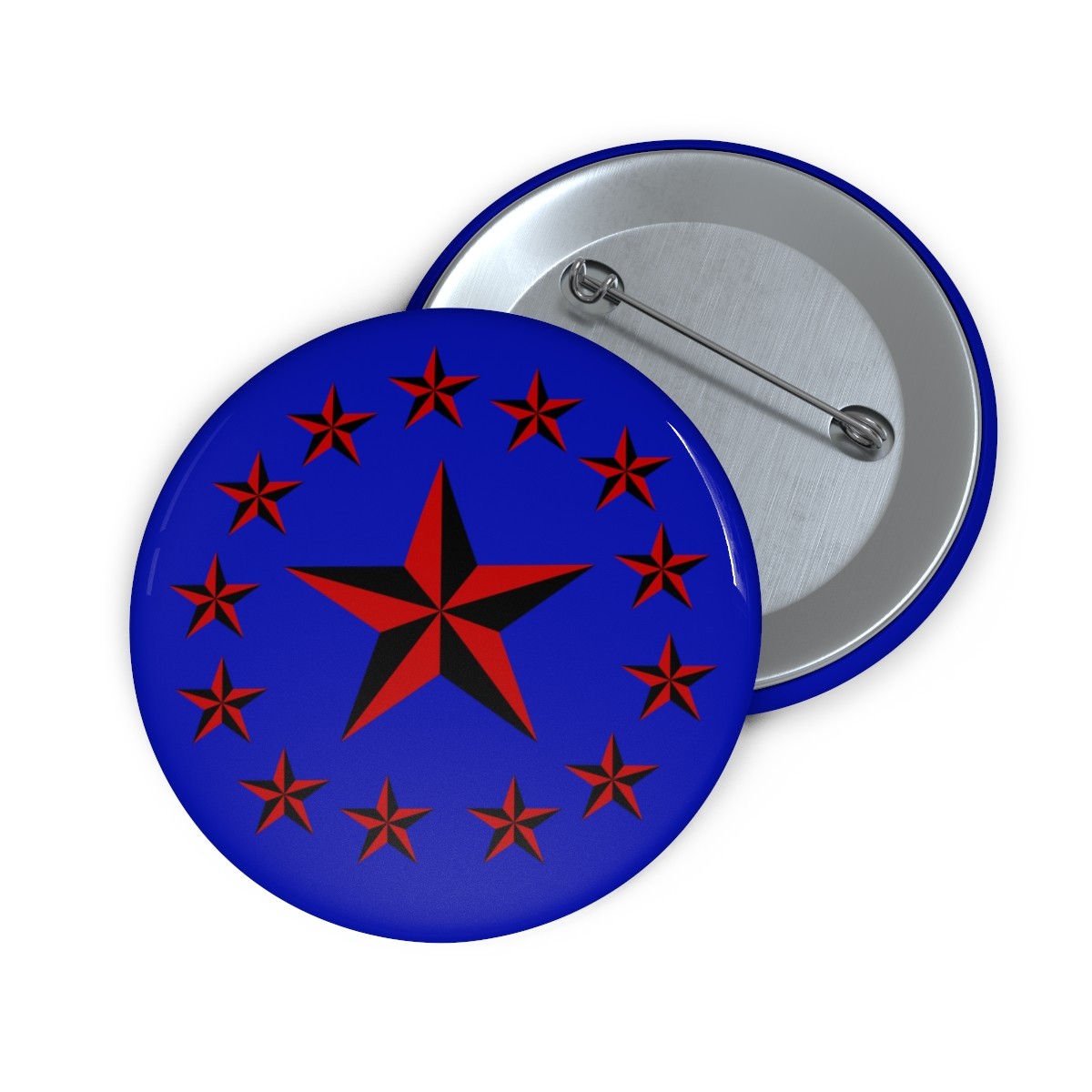 Red Nautical Stars Pin Button