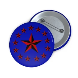 Red Nautical Stars Pin Button