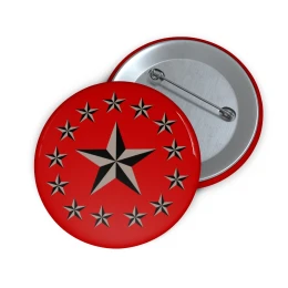Gray Nautical Stars Pin Button