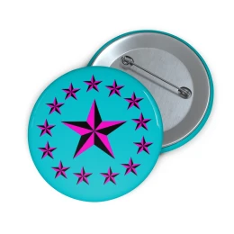 Pink Nautical Stars Pin Button