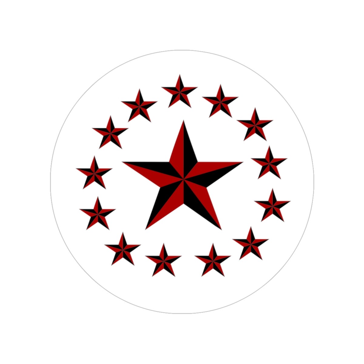 Red Nautical Stars Transparent Sticker