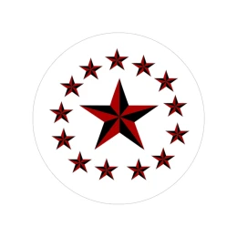Red Nautical Stars Transparent Sticker