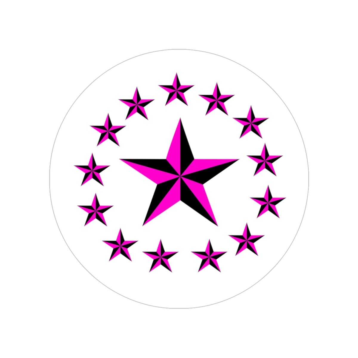 Pink Nautical Stars Transparent Sticker