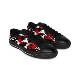 Red and Black Camo Sneakers