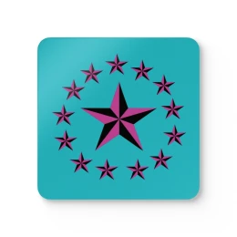 Pink Nautical Stars Coaster Set