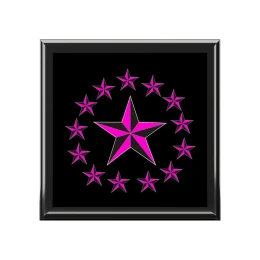 Pink Nautical Stars Jewelry Box