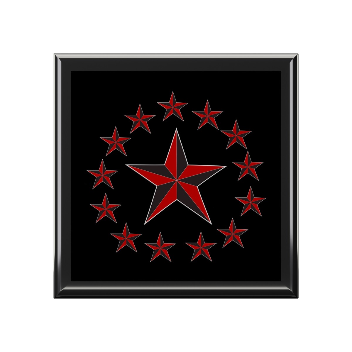 Red Nautical Stars Jewelry Box