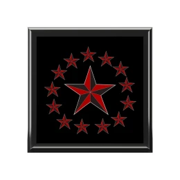 Red Nautical Stars Jewelry Box