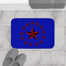 Red Nautical Stars Bath Mat