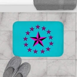 Pink Nautical Stars Bath Mat
