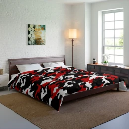 Red and Black Camo Comforter