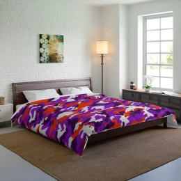 Orange and Purple Camo Comforter
