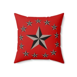 Gray Nautical Stars Throw Pillow