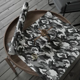 Gray Camouflage Wrapping Paper