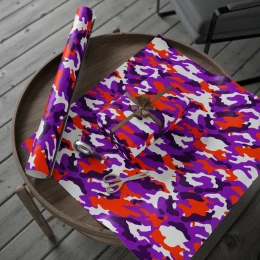 Orange and Purple Camouflage Wrapping Paper