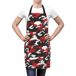 Red and Black Camo Apron