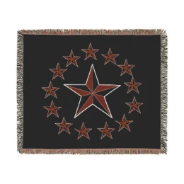 Red Nautical Stars Woven Blanket