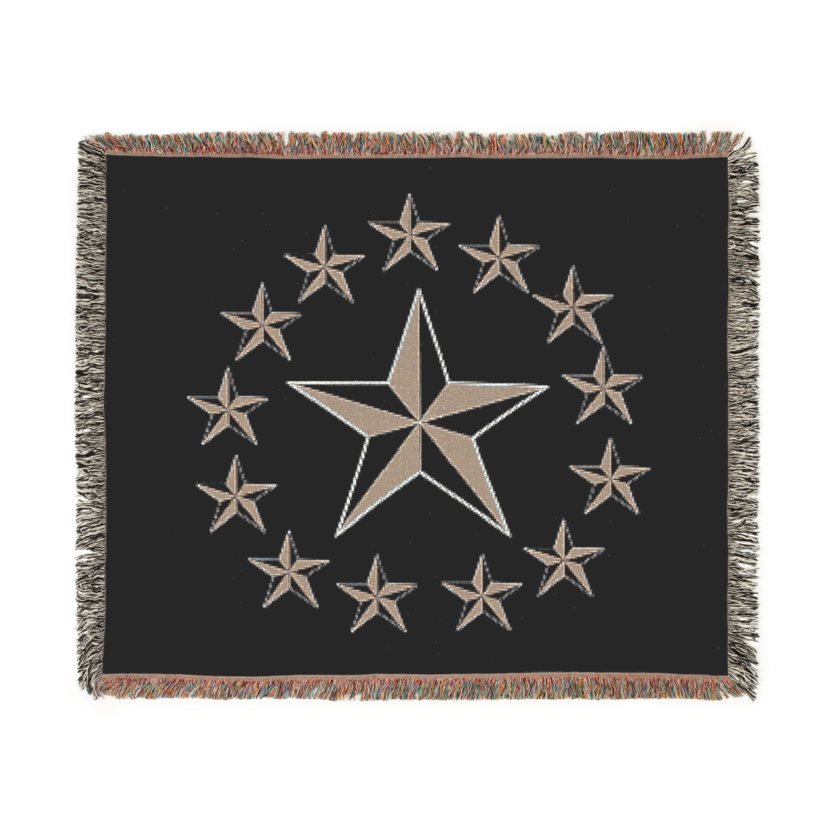 Gray Nautical Stars Woven Blanket