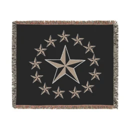 Gray Nautical Stars Woven Blanket