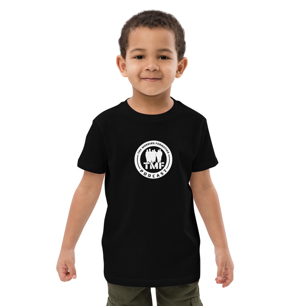 Organic cotton kids t-shirt white logo