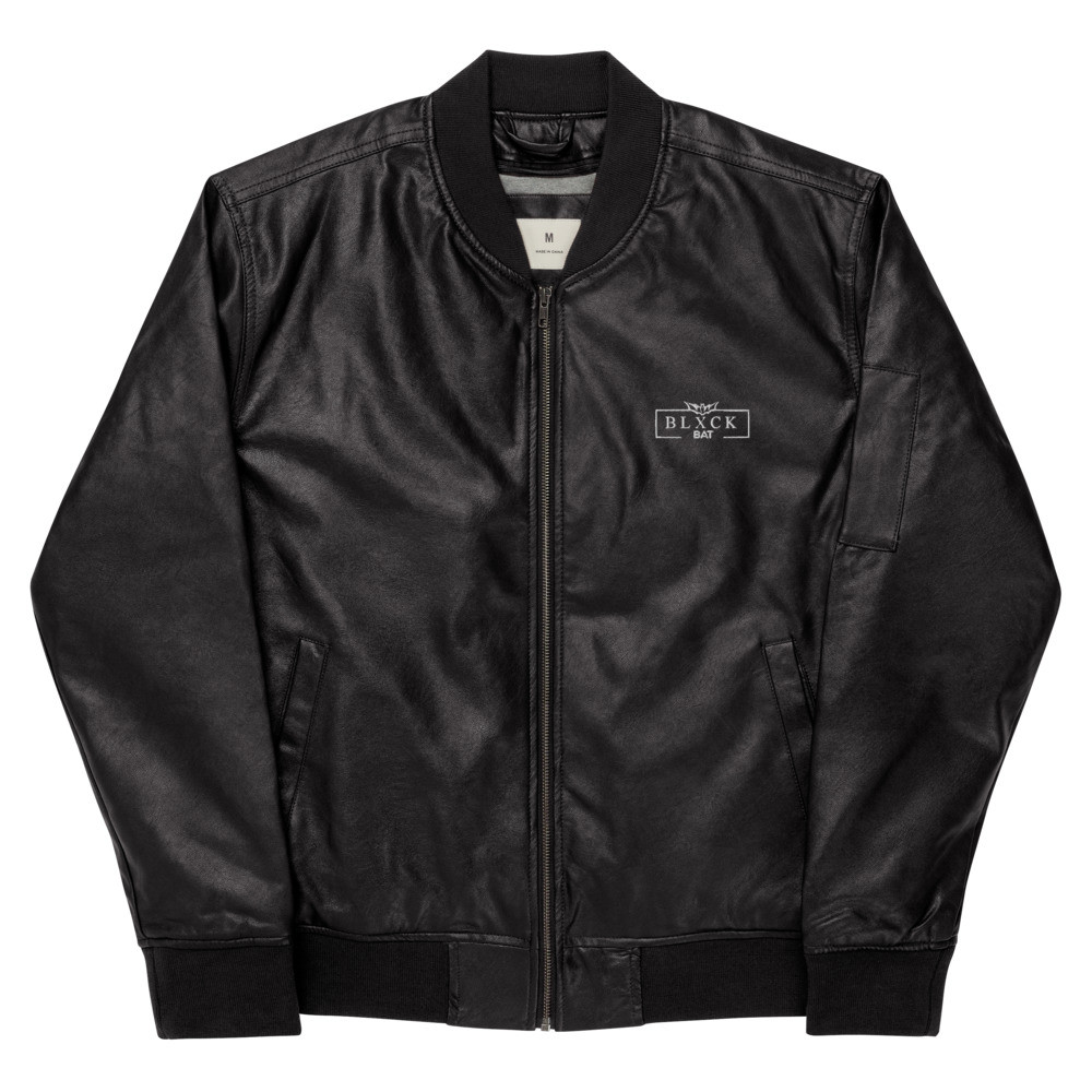 Blxck Bat Faux Leather Bomber Jacket