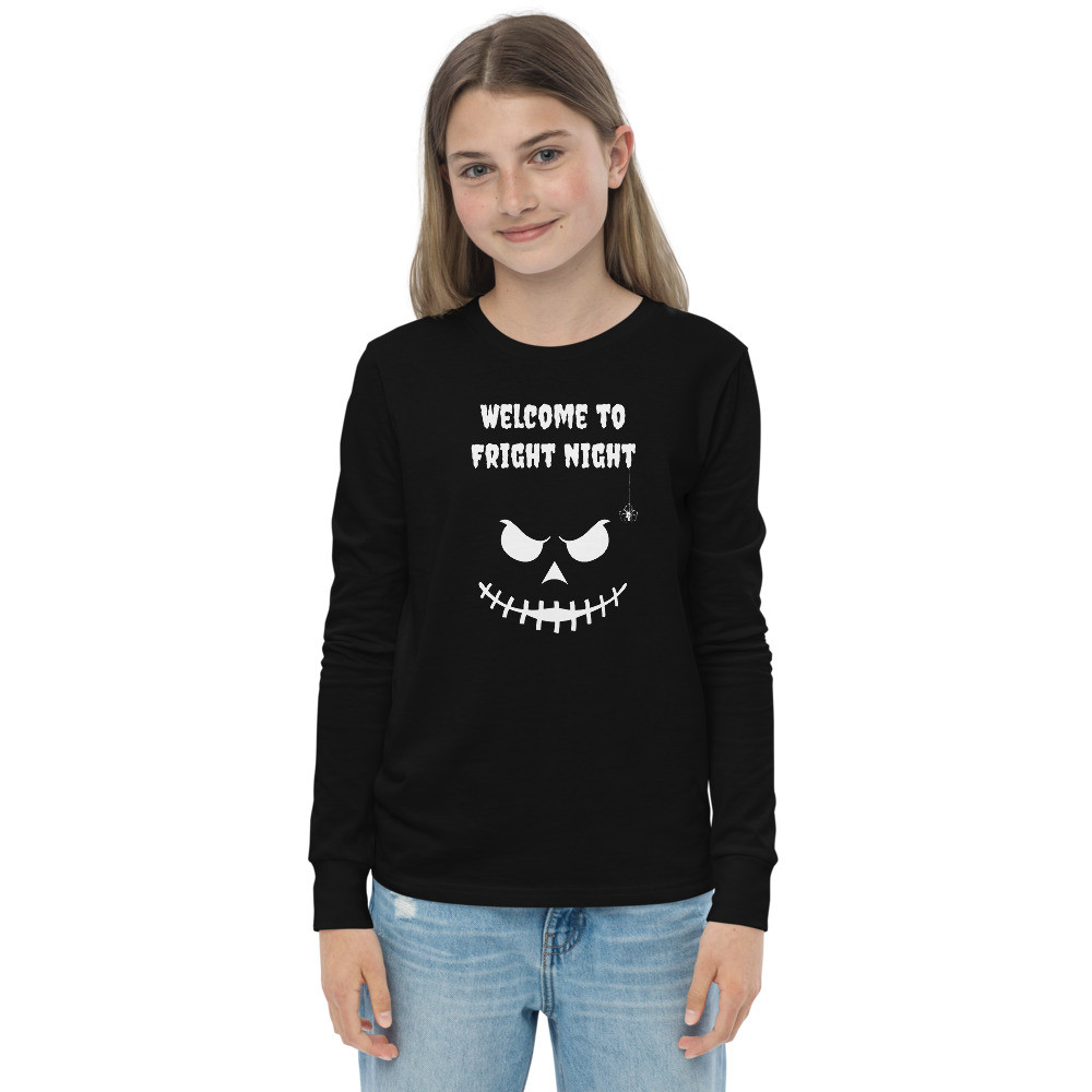 Welcome to Fright Night Halloween Kids Youth long sleeve tee