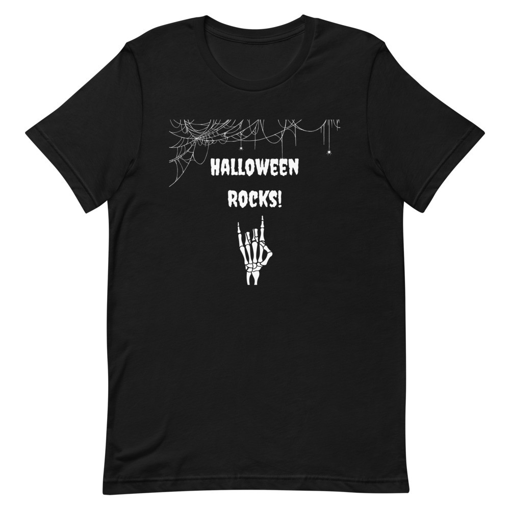 Halloween Rocks Unisex t-shirt skeleton spider webs tshirt