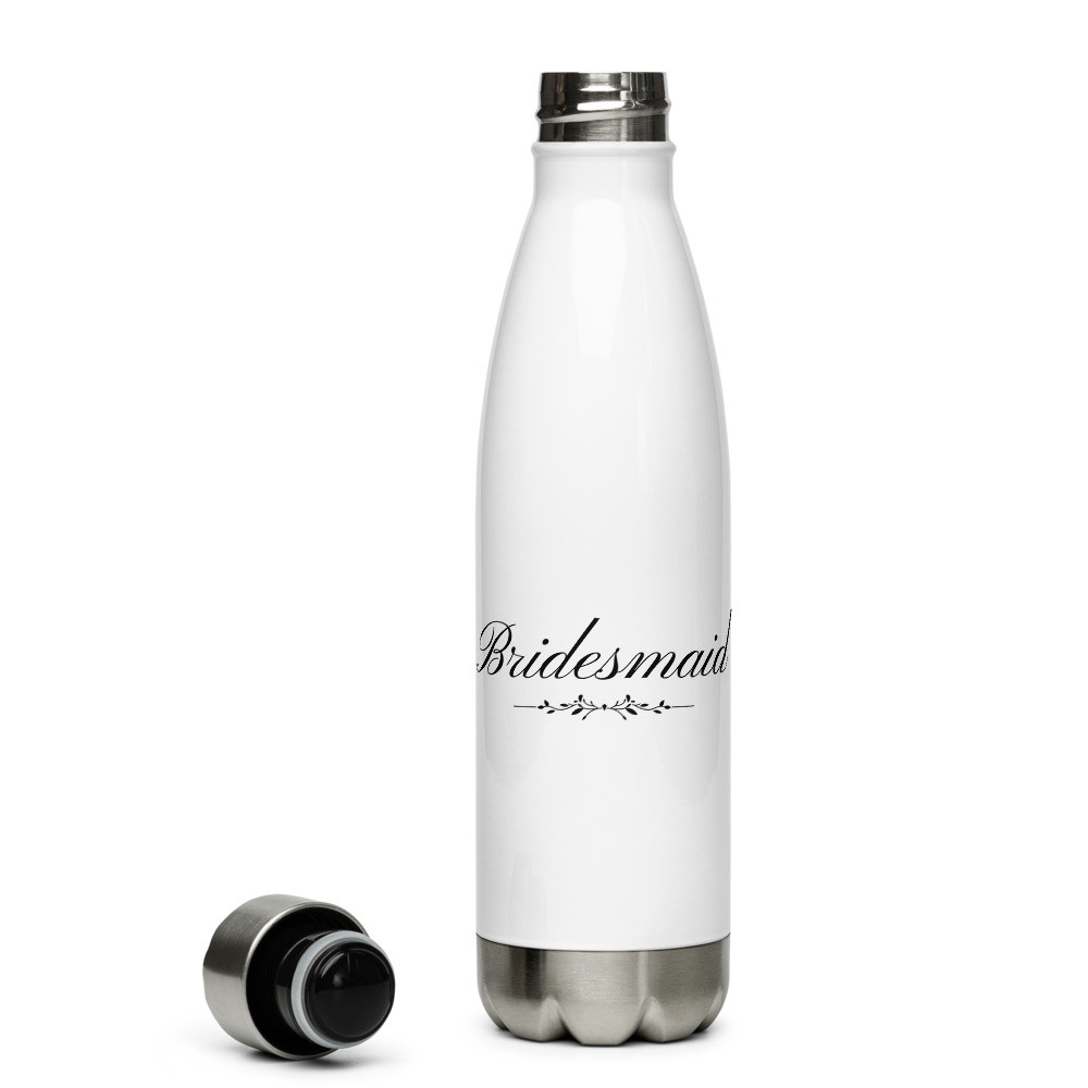 Bridesmaid script Stainless Steel Water Bottle bridal shower bachelorette party