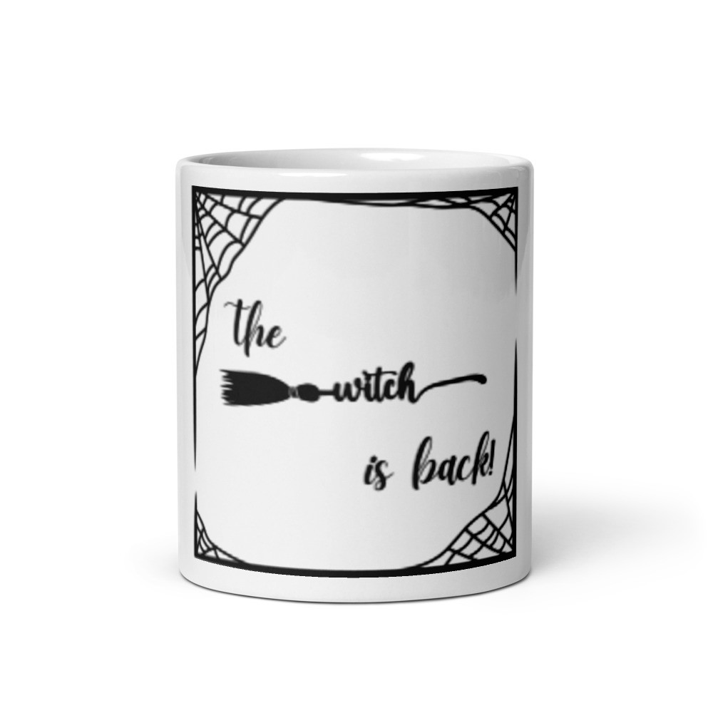 Witch is Back White glossy mug halloween