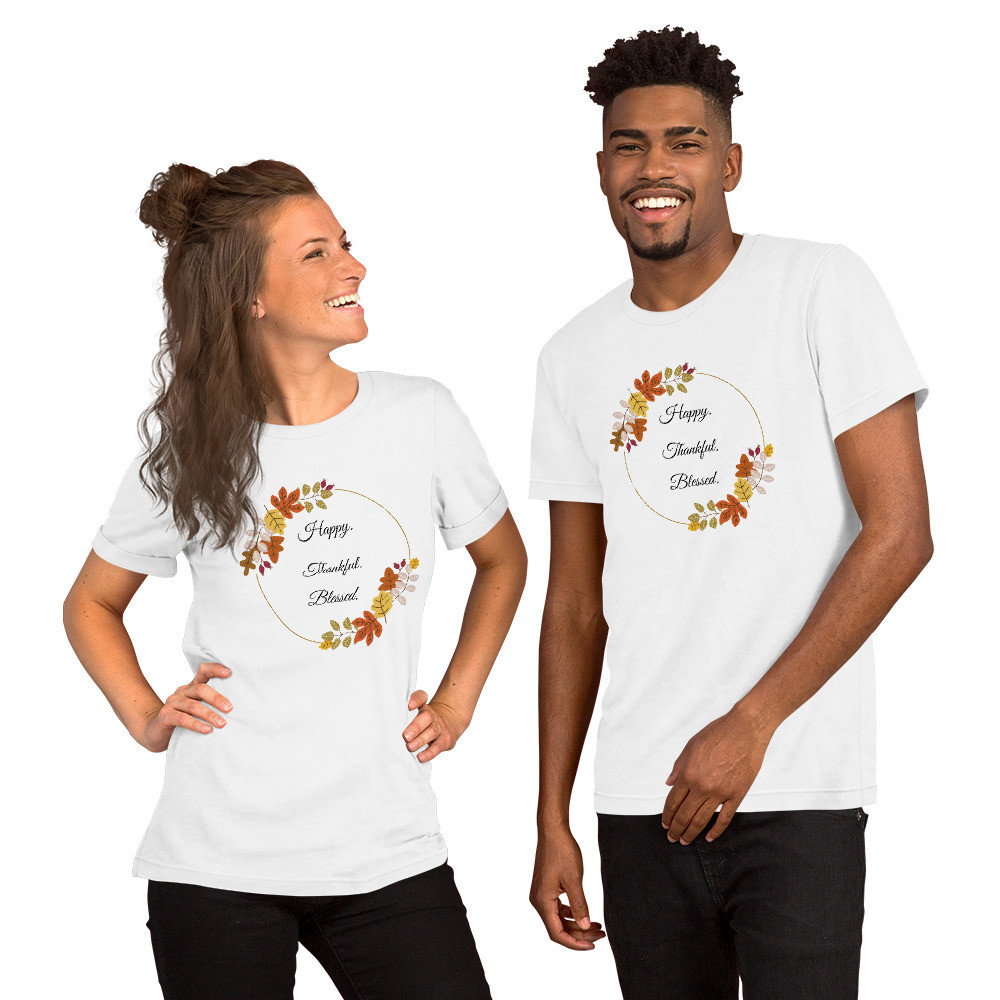 Happy Thankful Blessed Unisex t-shirt fall autumn thanksgiving