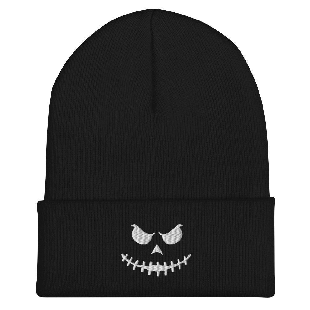 Halloween Scary face embroidered Cuffed Beanie