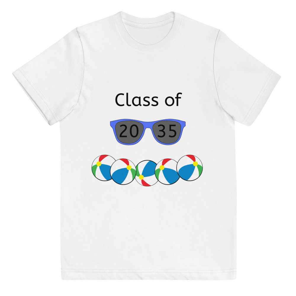 Class of 2035 sunglasses beachballs Kids Youth jersey t-shirt