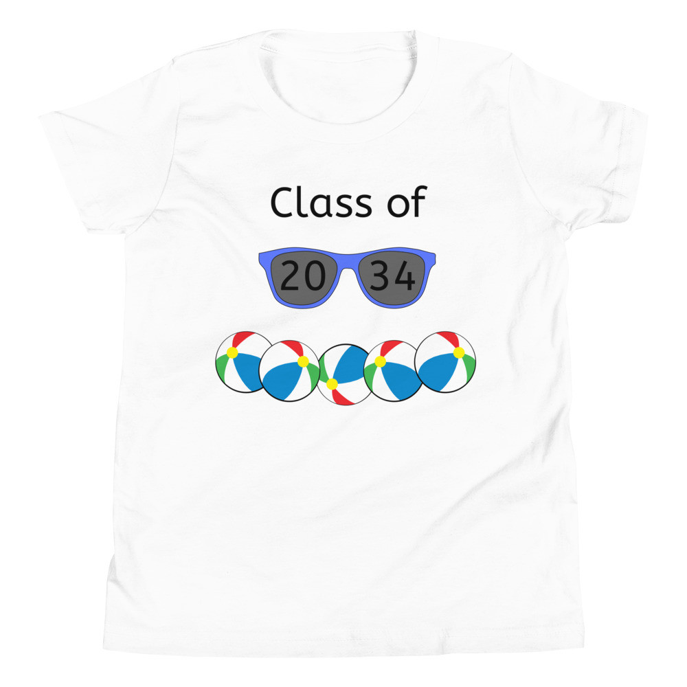 Class of 2034 sunglasses beachballs Kids Youth Short Sleeve T-Shirt