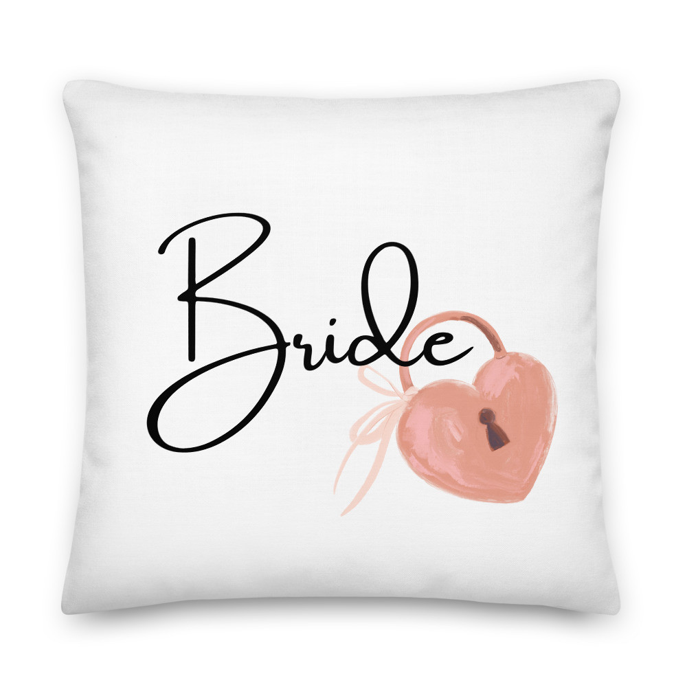 Bride Premium Pillow heart lock bridal shower bachelorette