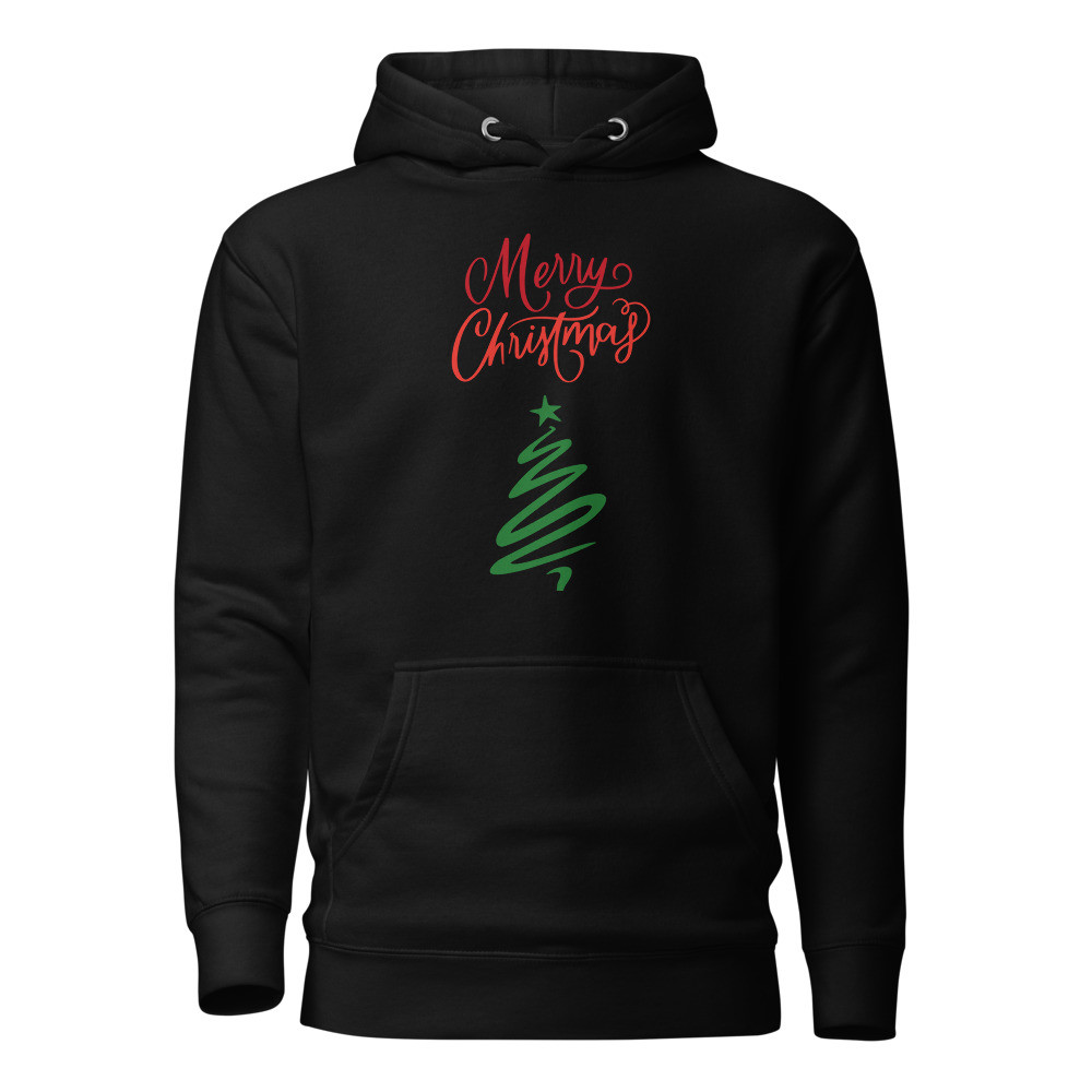 Merry Christmas modern green tree Unisex Hoodie