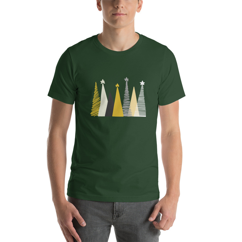 Multi colored Christmas trees Unisex t-shirt