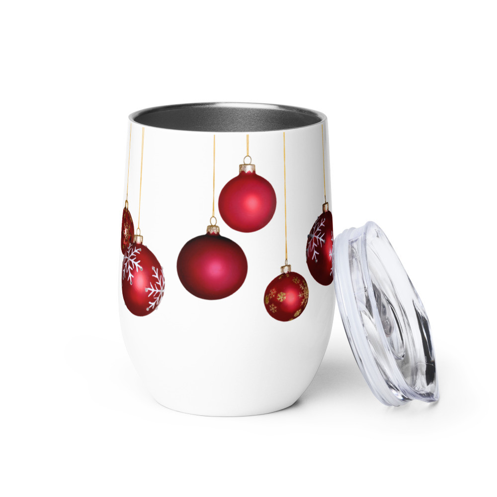 Christmas red bulbs Wine tumbler