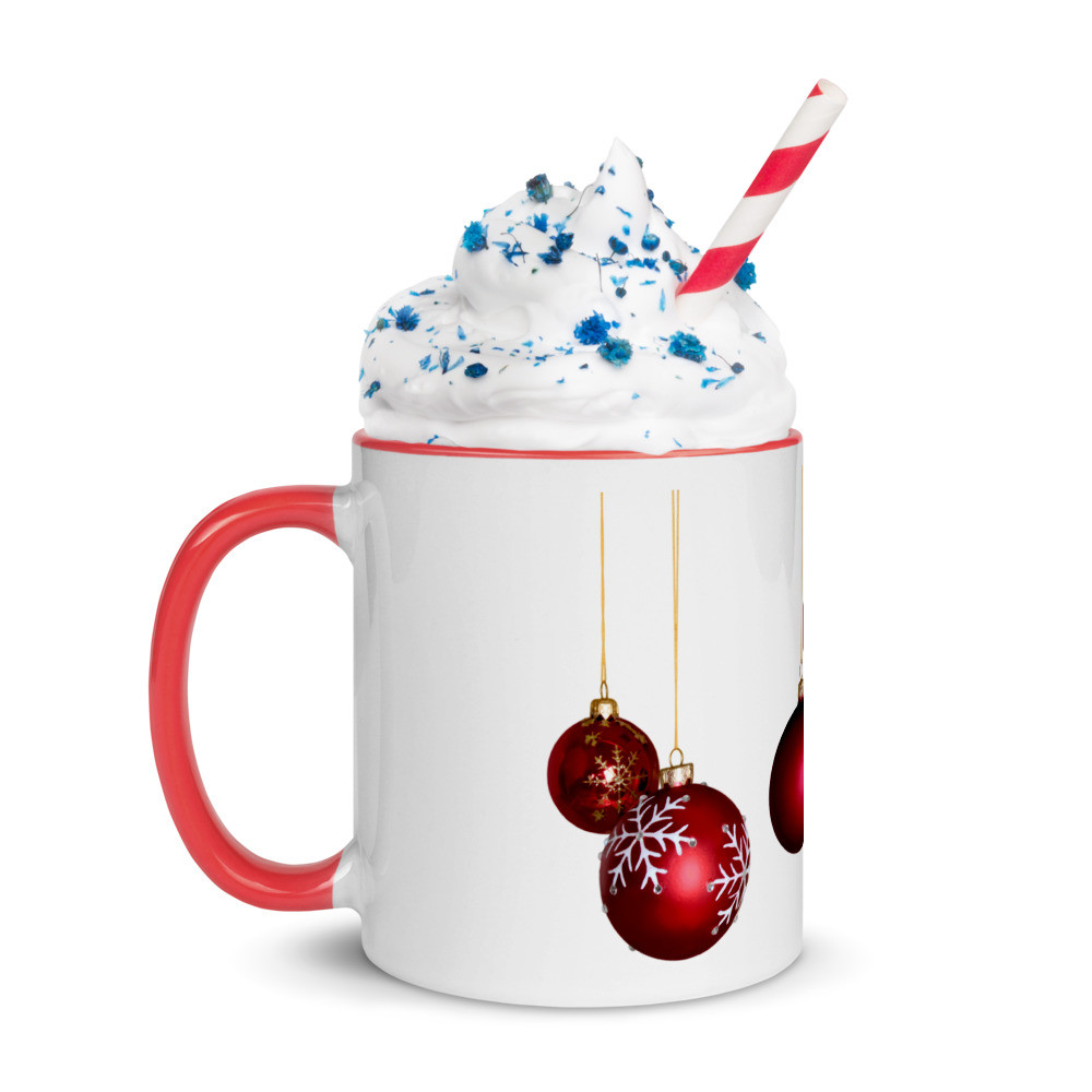 Christmas red bulbs Mug with red Color Inside