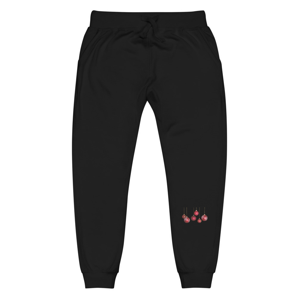 Christmas red bulbs Unisex fleece sweatpants
