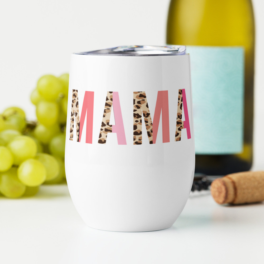 Mama multi leopard Wine tumbler
