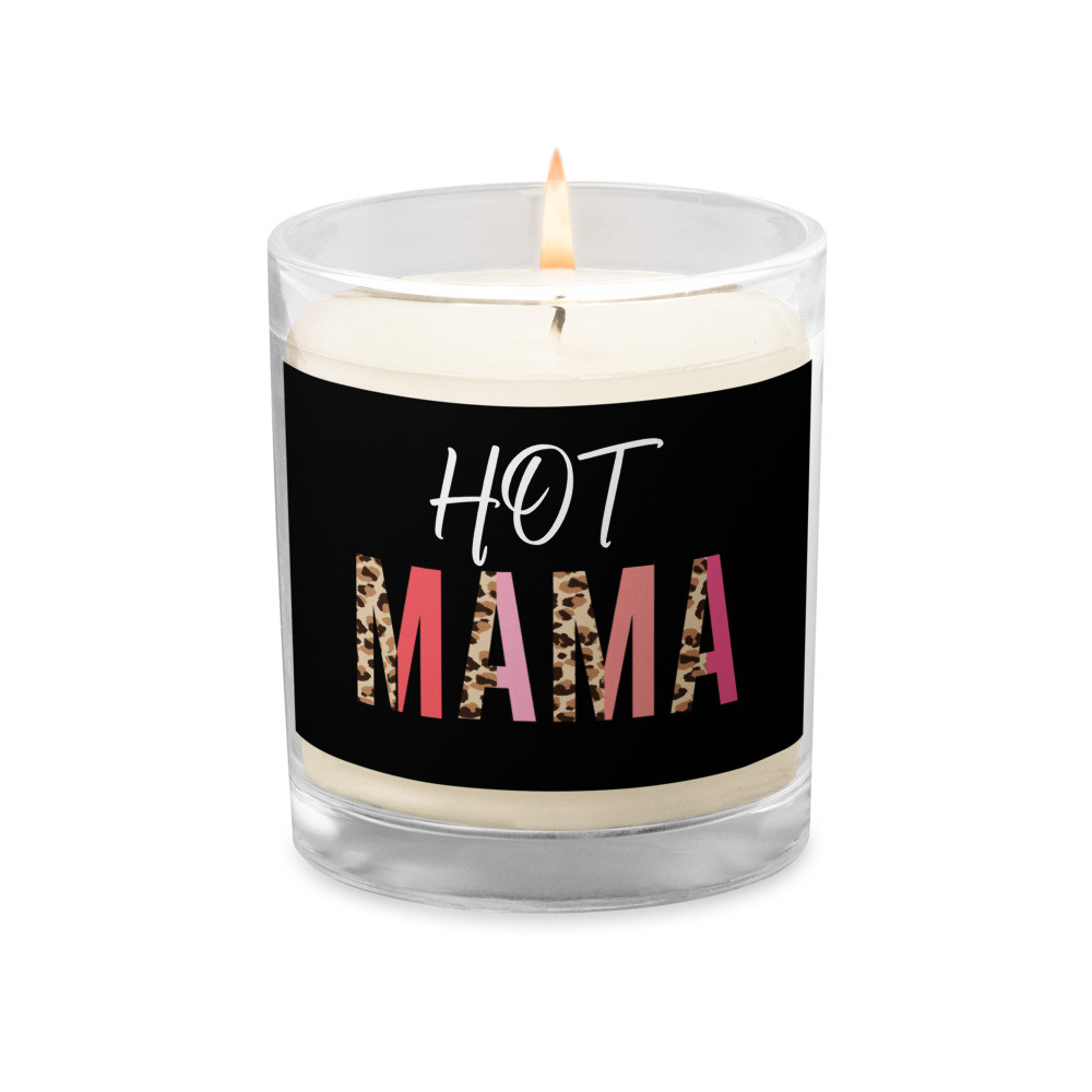 Hot Mama multi leopard Glass jar soy wax candle