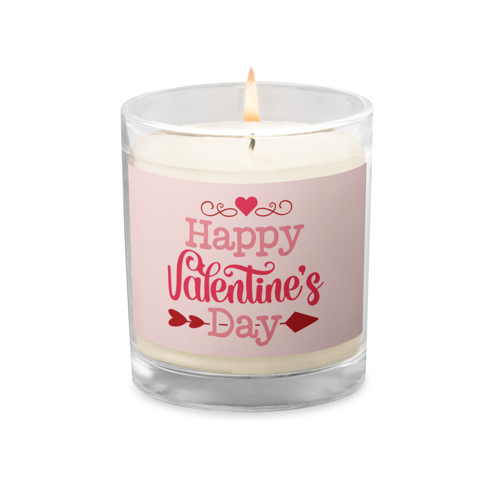Happy Valentines Day Glass jar soy wax candle