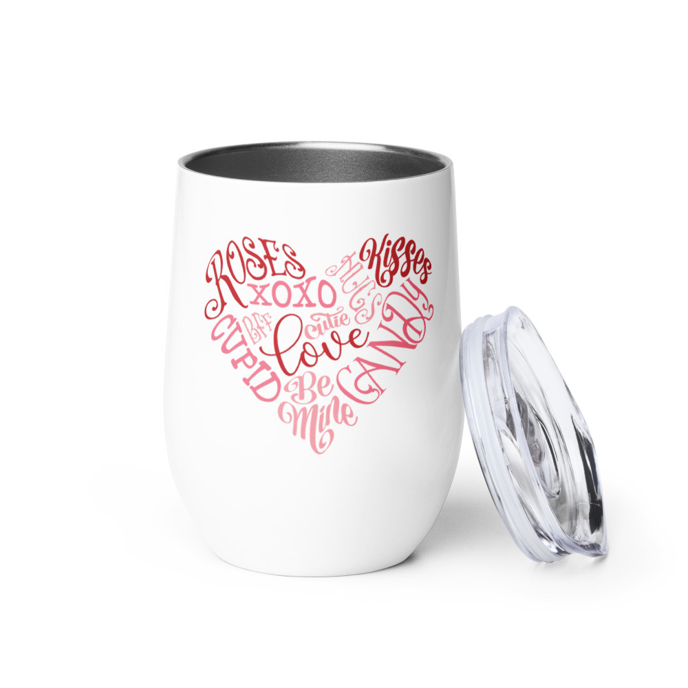 Love Words Heart Wine tumbler