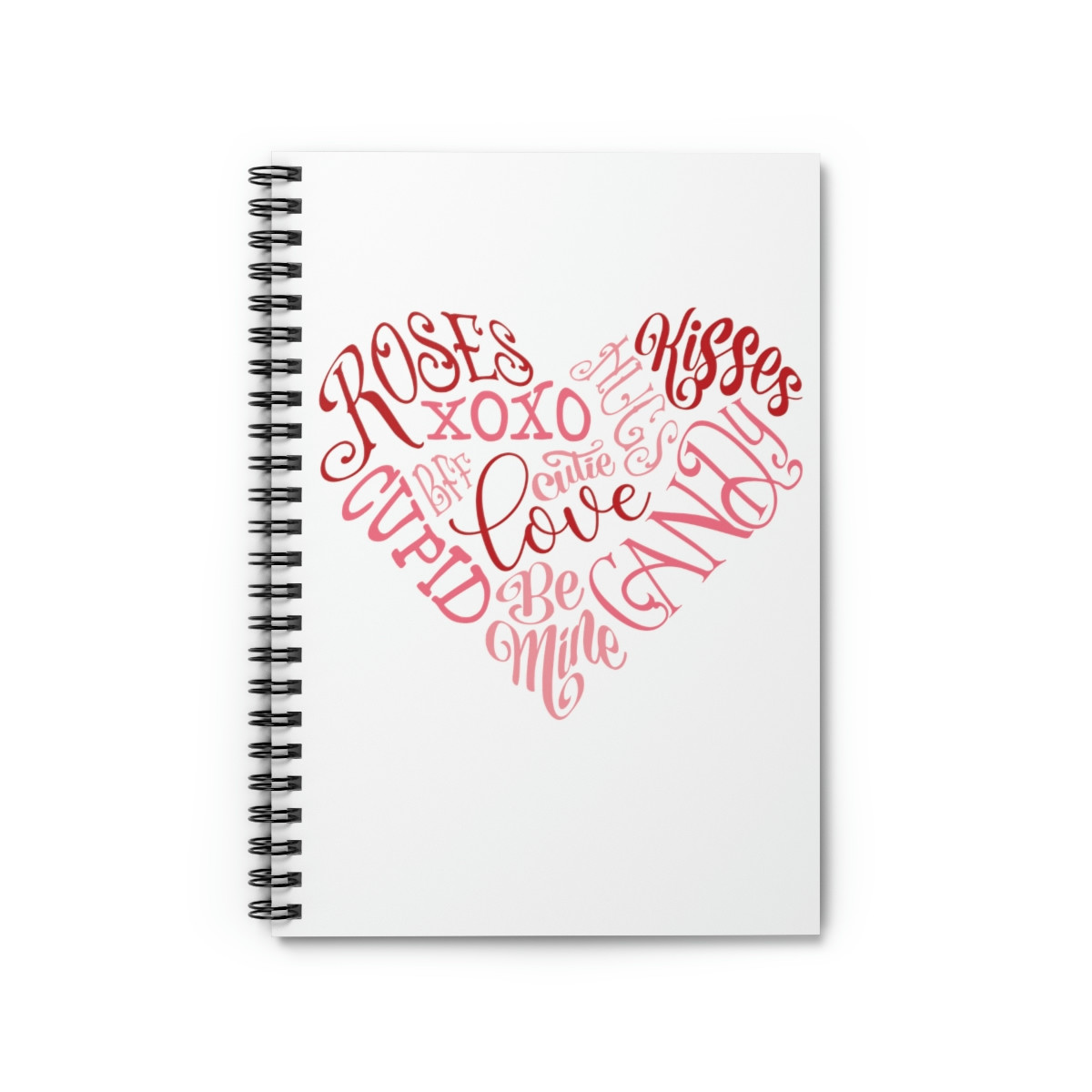 Love Words Heart Spiral Notebook - Ruled Line