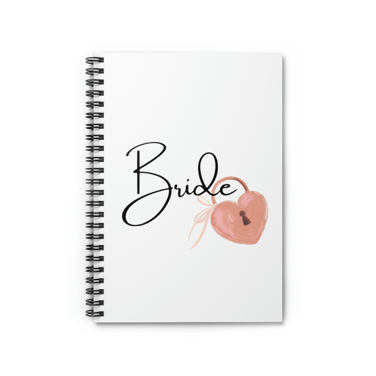 Bride with Heart Lock Spiral Notebook - Ruled Line