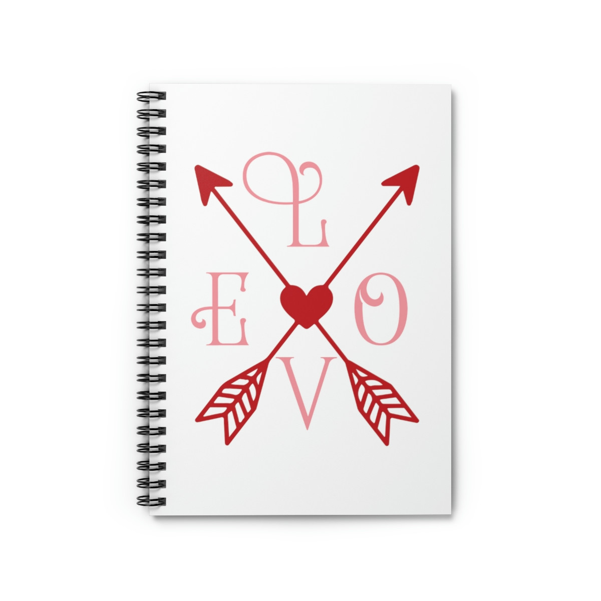Love Arrows Spiral Notebook - Ruled Line