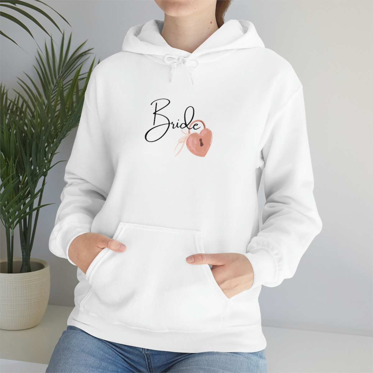 Bride with Heart Lock Unisex Hooded Sweatshirt